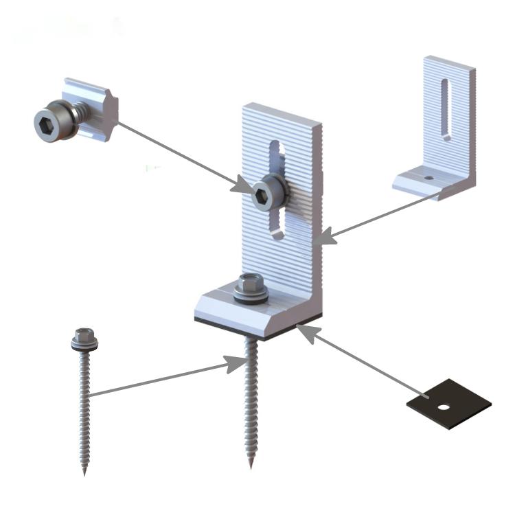 Aluminum alloy Anodized rooftop L foots solutions