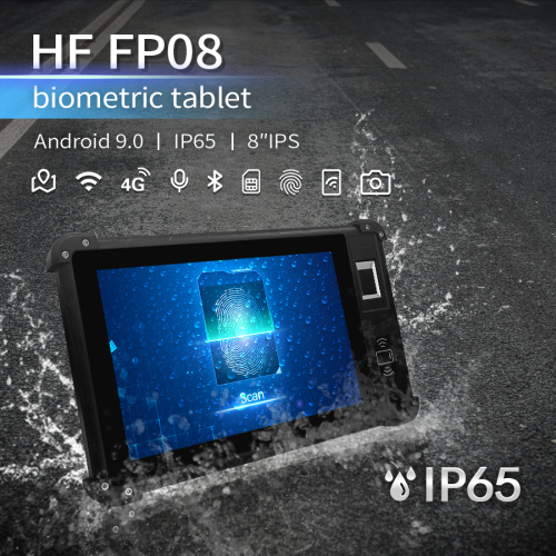 8 pulgada touch screen biometric fingerprint tablet
