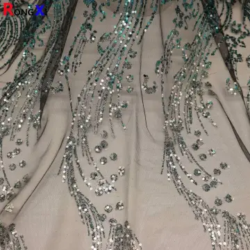 Hot Selling Glitter Fabric lace patch fabric