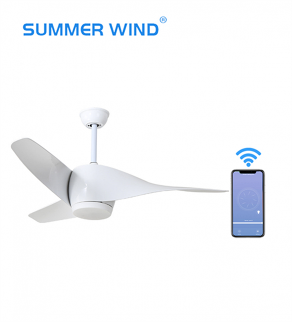 Simple Pure White Dual Direction wifi Ceiling Fan