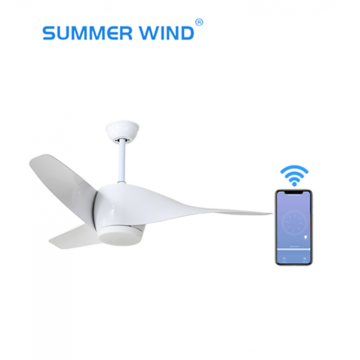 Simple Pure White Dual Direction wifi Ceiling Fan