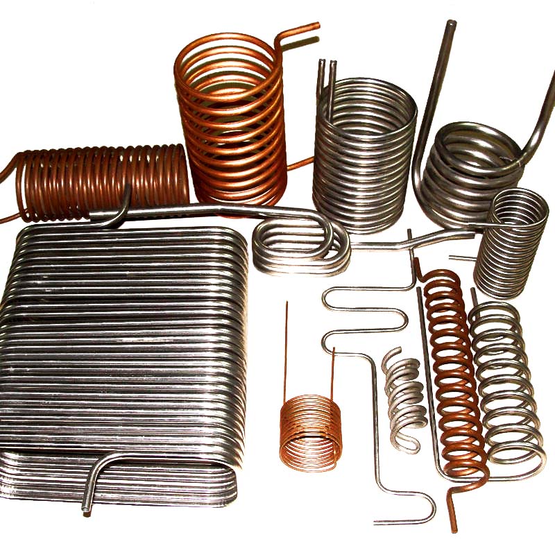 Various styles of finned tube coils