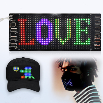 Programmable RGB LED Strip Signs for Hats, Shoes & Bags - Scroll Messages with APP