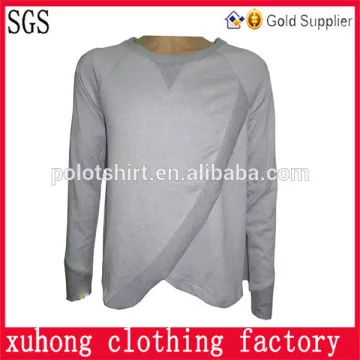 Lady's long sleeve plain solid color sweatshirts