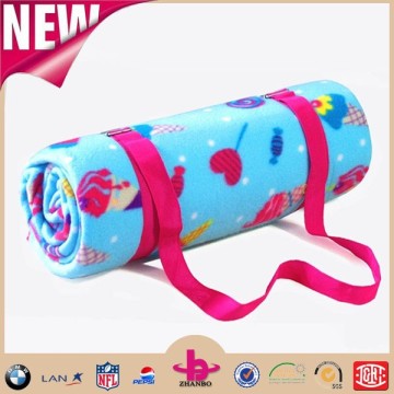 Folding waterproof roll-up picnic fleece blanket buy direct from china factory/Outdoor portable picnic blanket/custom design rug