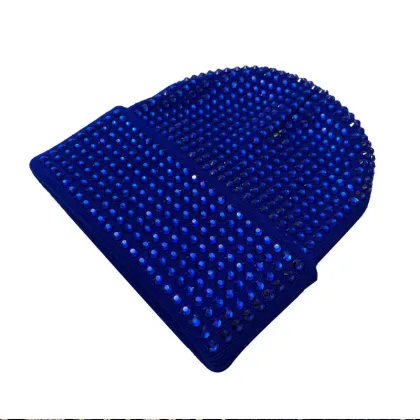 Shiny Knitted Beanie - Custom Pom Hat for Women - Warm Winter Hat