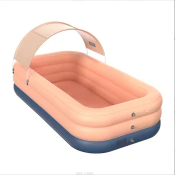 Foldable Inflatable Swimming Pool with Roof Shade for Home and Family