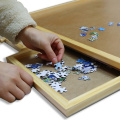 EASTOMMY Sistema di archiviazione puzzle in legno con plateau