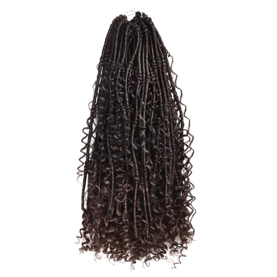 Hippie Locs  Boho Style Synthetic Braids Hair ExtensionsFaux Locs Crochet With Curly Hair 20 Inch Goddess Locs Crochet Hair