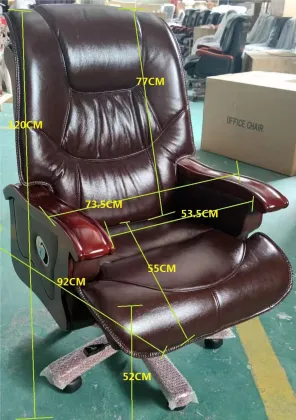Oak Office Chair Genuine Leather Chair Luxury Executive Chair