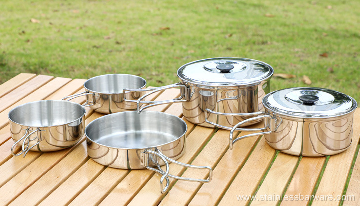 Customized stainless steel Camping Cook Set 2 Person