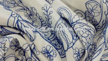 eco-friendly silk fabric,silk embroidery fabric ,make to order