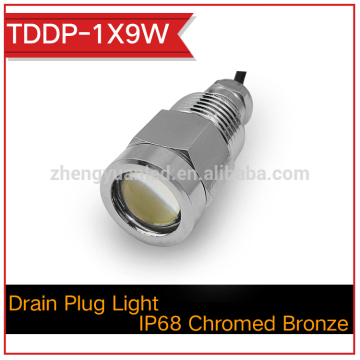 High Power 9w RBW LED Underwater boat light marine Drain Plug Light pool lights
