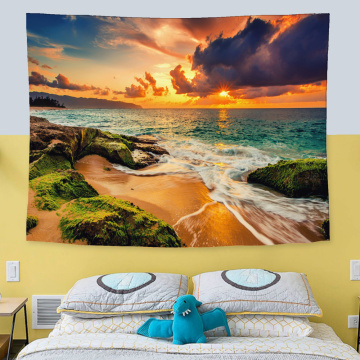 3D Beach Bedroom tapestry