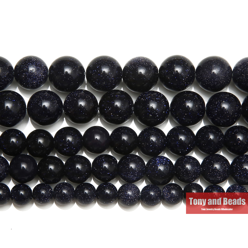 Natural Blue SandStone Round Loose Beads 15" Strand 3 4 6 8 10 12 14MM Pick Size For Jewelry Making SAB15