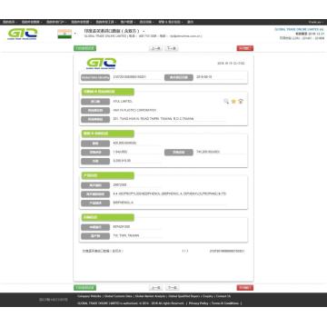 BISPHENOL-A India Import Data Sample