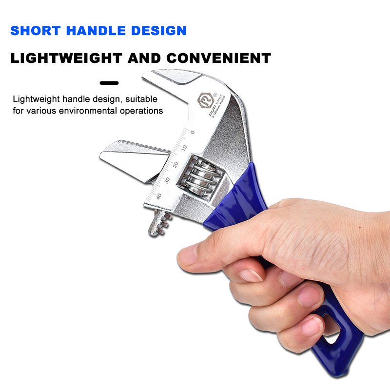 Spot wholesale plastic adjustable wrench large open spanner light pipe live dual-use bathroom wrench short handle With a wrench