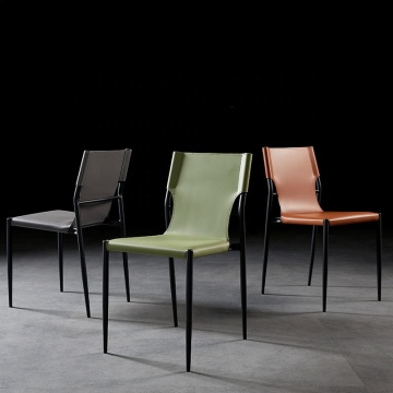 Modern New Arrival Hard Leather Saddle Dining Chair