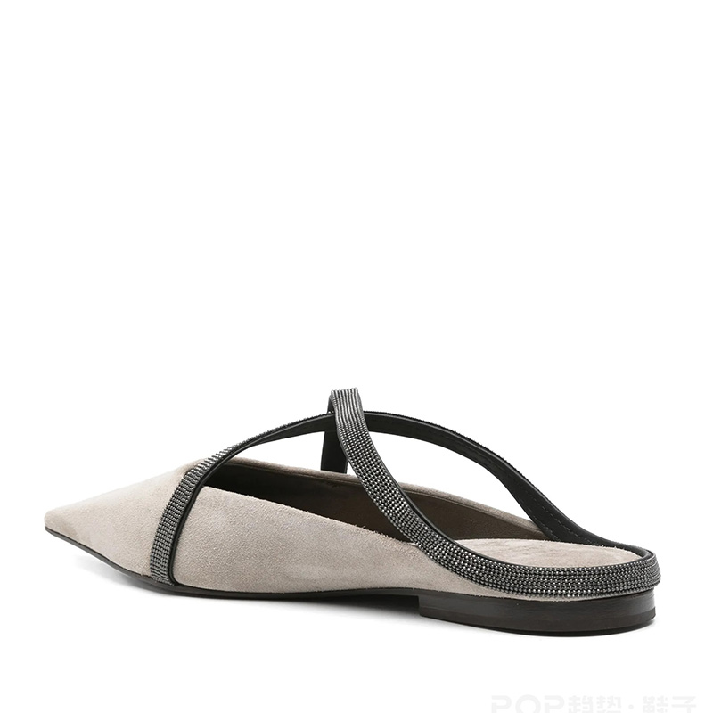 Women's Stylish Flat Sandals with Crystal Toe Loops