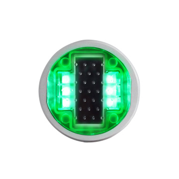 Yellow flashing light aluminum pressure round road stud
