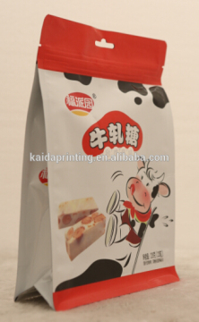 quad sealed standing pouch.with zipper ,with or without clear window