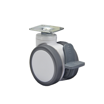 Medical Grade 2.5 Inch Swivel Caster with Brake and Double Axis Rotation for Silent Mobility