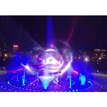 floating dry fountain with led lights