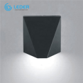 ميزة LEDER مصباح حائط LED خارجي أسود بسيط