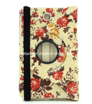 Printing Flower PU Leather Case 360 Degree for Samsung Galaxy Tab 3