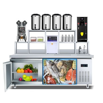 Stainless Steel Commercial Bar Counters for Milk Tea, Coffee, and Bubble Tea Shops