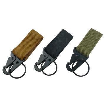 EDC Outdoor Multi Nylon Ribbon Key Buckle Belt Hook Keychain with Carabiner