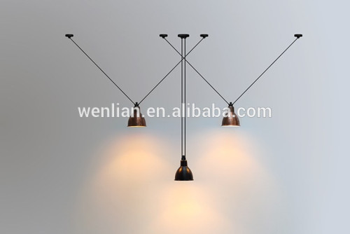 acrobatic industrial pendant light with multiple shapes colours and combinations