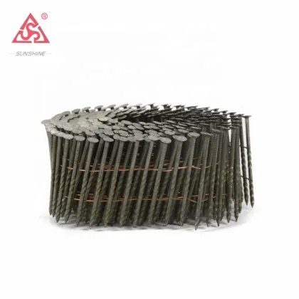 Factory Supply: 3.1mm x 90mm Screw Shank Pallet Nails, Grip-Rite Coil Clout Nails for Wooden Pallet Manufacturing - 3 Inch Coil Nails