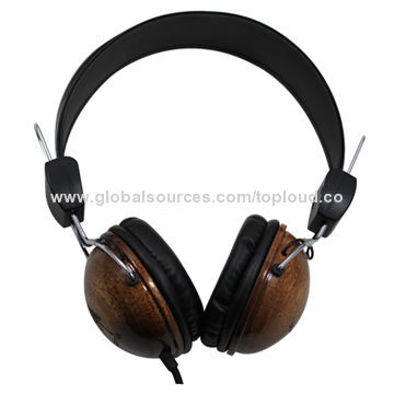 Wooden Headphone with Mic, for iPhone, PC