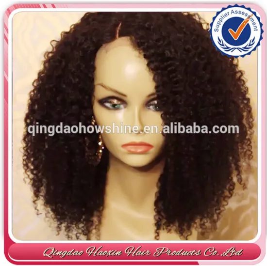 New design natural color top fashion indian hair afro kinky curly full lace wigs