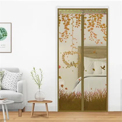2024 Summer Anti-Mosquito Polyester Printed Magnetic Door Curtain Mosquito Net