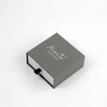 Custom Logo Jewelry Paper Grey Drawer Box Packaging