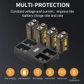 4PCS 9V 3600mWh باتری لیتیومی قابل شارژ با شارژر
