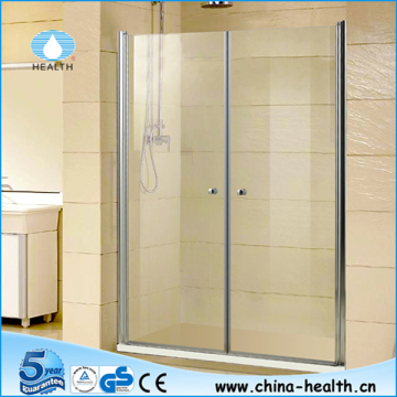 Folding glass shower screen