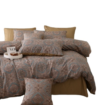 100% 60S Cotton Bed Sheet Set with Flower Print Comforter Set