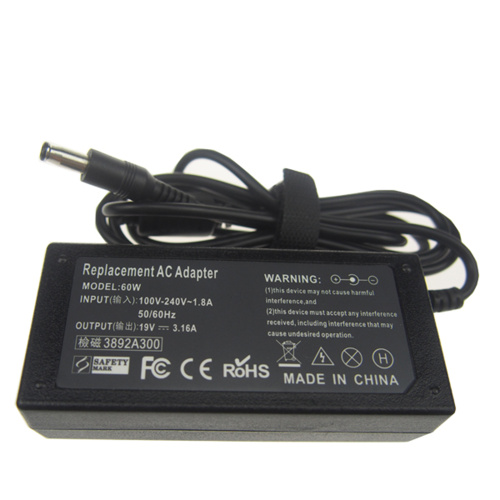 Laptop Power Adapter 19V 3.16A 60W For SAMSUNG