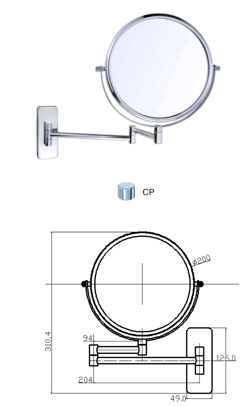 bathroom folding dressing mirror