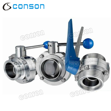 Stainless steel food grade manual butterfly valve