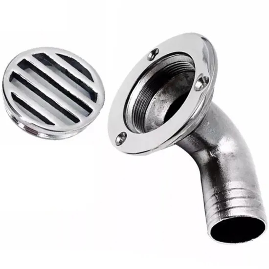 Marine-grade 90 Degree Cockpit Scuppers: 316 Stainless Steel Boat Deck Floor Drain and Cockpit Drain Solutions