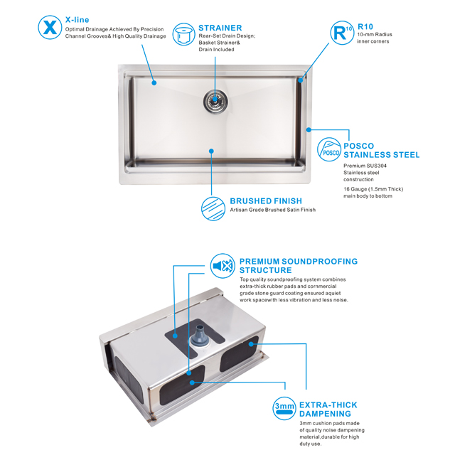 Posco stainless steel sink