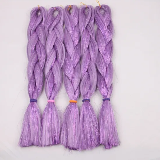 200pcs STOCK 24inch 100g hair tinsel mix synthetic jumbo braids braiding hair extensions
