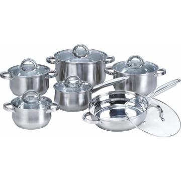 12-Piece Belly Shape Stainless Steel Cookware Sets