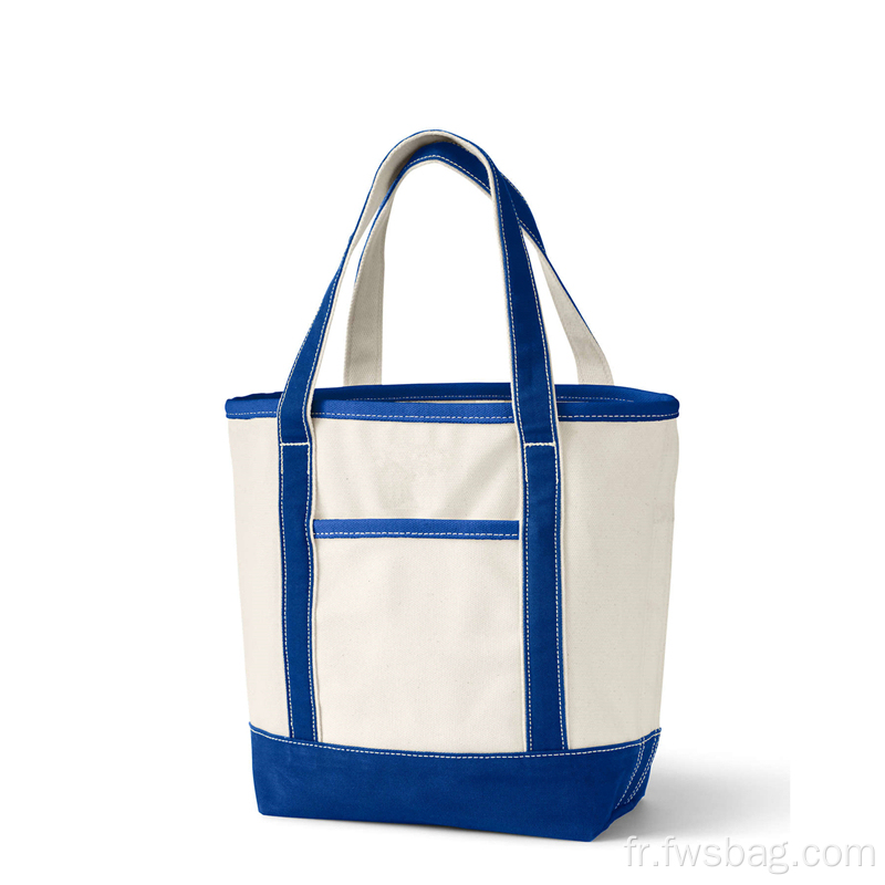 Sac fourre-tout en toile en coton avec sac à provisions extérieur