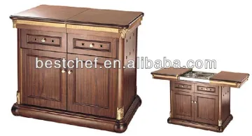 French style Flambe trolley double burner