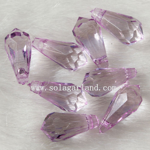 Glitter Spike Acrylic Faceted Teardrop Pendant Beads